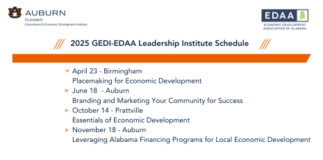 Image of course schedule for GEDI-EDAA Leadership Institute program